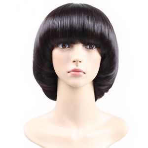 Wig Clip In Black Bob Auburn Highlights Iron Safe